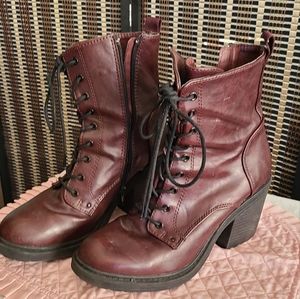 JustFab Boots in Eggplant Purple